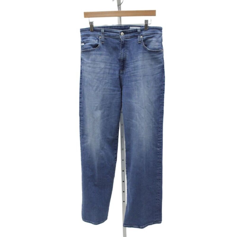 AG Women Straight Jeans Blue Button Cotton 31in Inseam Size 30